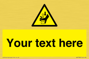 Custom warning hand crushing between press brake tool